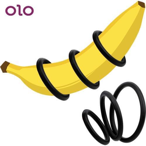 OLO 3 Pieces/Set Elastic Semen Lock Ring Cock Ring Penis Rings Sex Toys for Men Silicone Delay Ejaculation Penis Enlargement