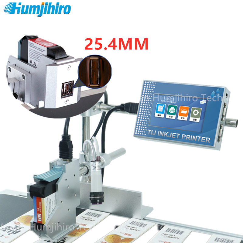 22 Languages 25.4mm Online Inkjet Printer One Head Thermal Inkjet Printer QR Barcode Variable Date Expiry Date Number Logo