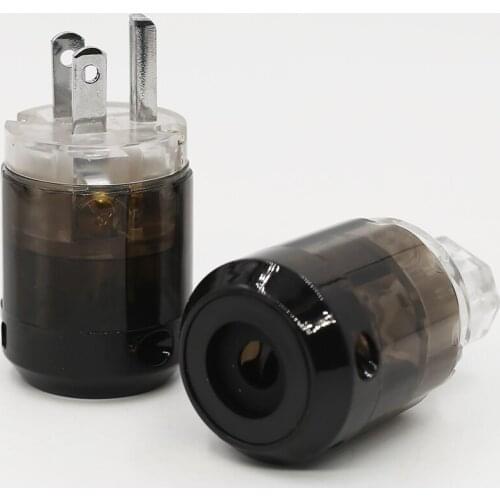 Pair P004+C004 Rhodium Plated US Power Plug HIFI US power cord plug+IEC Female Connector