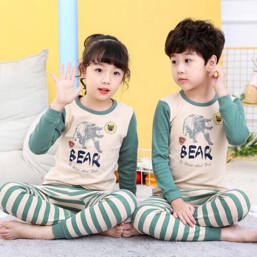 Kids Pajamas Children Sleepwear Baby Pajama Sets Boys Girls Animal Cartoon Pijamas Cotton Nightwear Boy Clothes Inflant Clothing