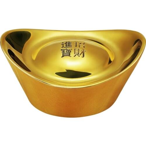 Full Copper Solid Gold Ingot Ornaments Lucky Ingot Shop Home Accessories Crafts Furnishings Figurines Miniatures Ornaments