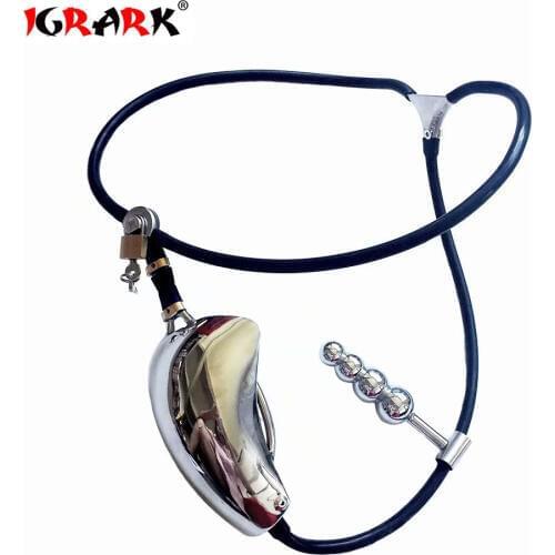 Stainless steel silicone men chastity belt panties with removable anal plug cock cage male chastity device bdsm cbt sex toys