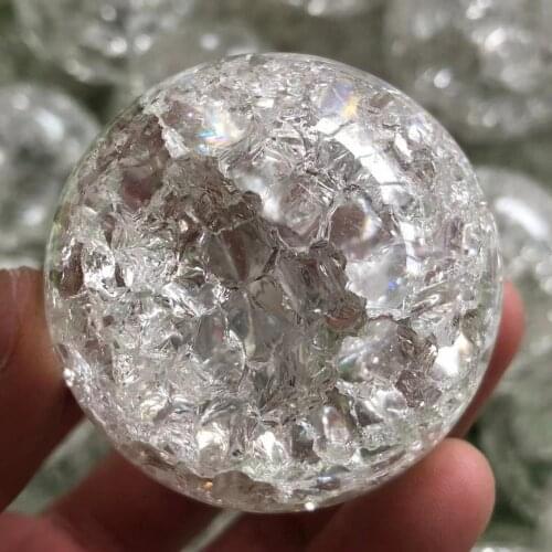Natural white crystal tieflower quartz crystal ball with healing decoration