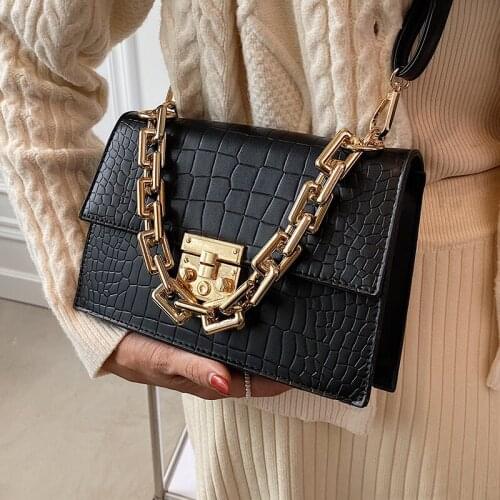 Simple Chain Womens Bag Retro Leather Flap Crossbody Bags Female Solid Color Tote Handbags 2021 Fashion Elegant Shoulder Bags