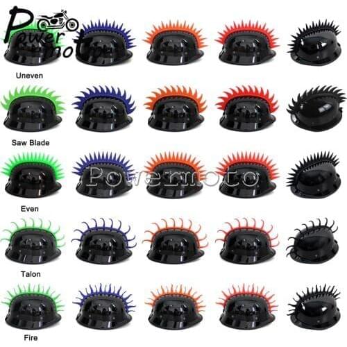 Rubber Colourful Motocross Helmet Decals Sticker Dirt Bike BMX Punk Style Mohawks Helmet Blade Spikes Capacete Decoration
