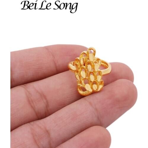 Rings luxury jewelry couple rings gifts French resizable ring African Dubai bridal gold color ring wedding jewellery accessories