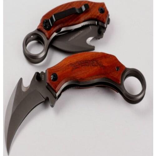 Folding Wing Hand Dragon Claw Knife (X52) Teel Plate + Solid Wood Sharp Blade Tactical Folding Outdoor Camping Survival EDC Tool