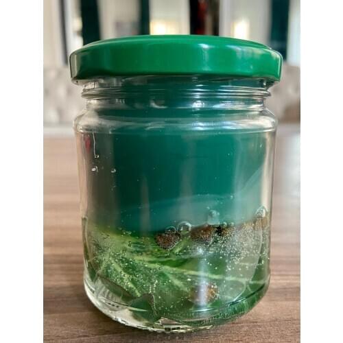 Wood Scented and Leaf Design Jar Candle