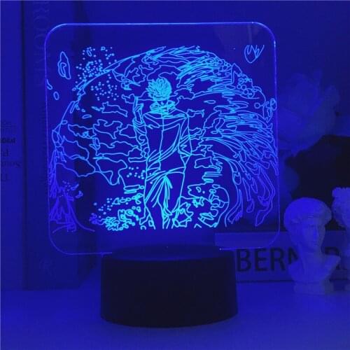 LED Night Light Jujutsu Kaisen 3D Illusion Lamp Anime Gojo Satoru Kids Gift Table Decor RGB Flash for Gojo Satoru Room Lights