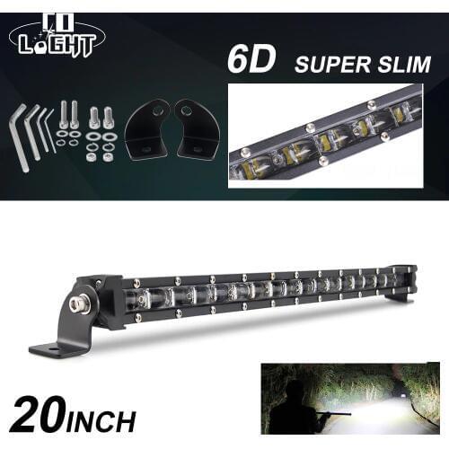 CO LIGHT Slim 6D LED Light Bar 20" 90W Spot Flood Led Bar for Driving Offroad Boat Car Tractors Truck 4x4 ATV Work Light 12V 24V