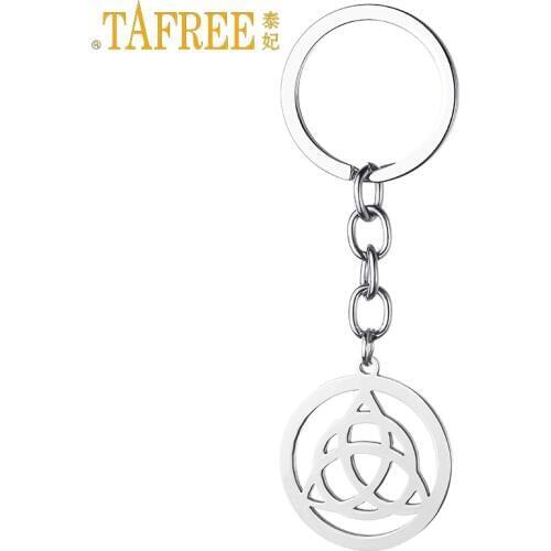 TAFREE Fashion Star Of David Geometry Pendant Keychain Stainless Steel Color Charms For Men Women Car Bag Jewelry SS78