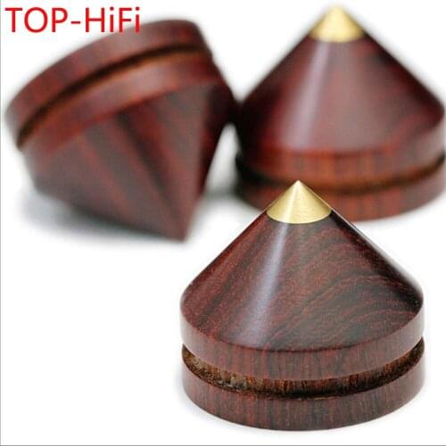 TOP-HiFi 6PCS Stand/spike Sandalwood HIFI Shelf Speaker Decoder CD Power Amplifier Shockproof Small 23mm Self-adhesive