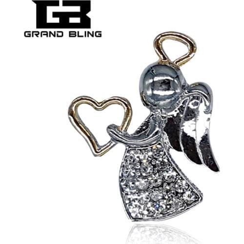 GRANDBLING Shiny Lovely Angel Rhinestone Brooch Pin Jewelry