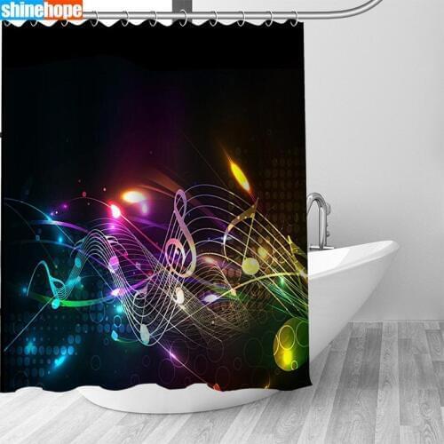 150x180CM Nordic Pictures Polyester Waterproof Music Note Shower Curtains High Quality Bath Curtain In The Bathroom