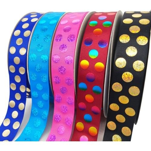 22mm 38mm Gold foil purple foil big polyester grosgrain ribbon welcome custom printed