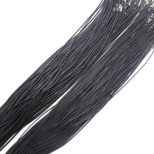10PCS 1.5mm 2mm diy Black lobster clasp necklace hung on the rope Pendant rope with leather cord necklace