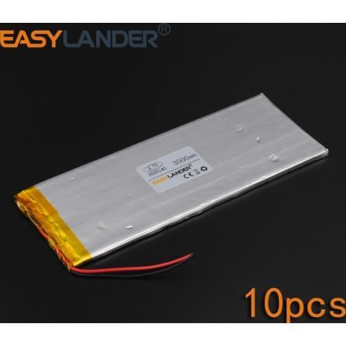 10pcs/Lot 3.7V 3000mAh 3555140 Rechargeable li Polymer Li-ion Battery For Bluetooth Notebook Tablet PC electronics safety lamp