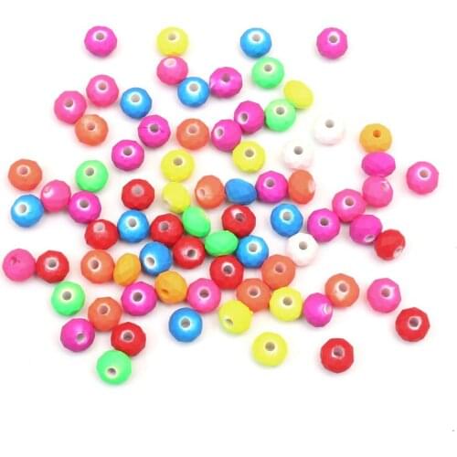 100Pcs 8-10mm Mixed Multicolor Round Cut Surface Acrylic Bead Woman Men Jewellery Making DIY Bracelet Necklace Jewelry Finding