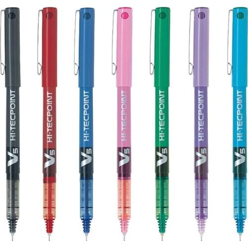 12/6 Colors/lot Pilot Roller Pen Rollerball Precise V5 Fine Point Needle Tip Patented Precision Point Technology, Smooth