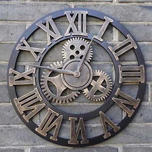 40cm Retro Vintage Handmade 3D Decorative Gear Wooden Vintage Wall Clock