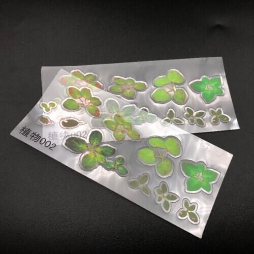5pcs New Lovely Fish Leaves 3D Simulation Resin Decorative Sticker Micro Landscape For DIY Handmade Sticker Making Tool