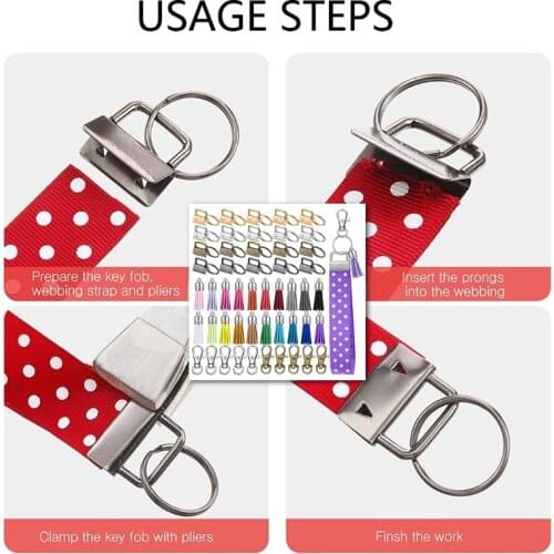 60 Pieces Key Fob Hardware Wristlet for Keychain with Tassel Tail