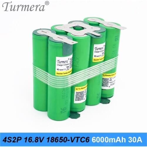 4s2p 16.8v 14.4v 18650 battery pack us18650vtc6 6000mah 30a welding battery for screwdriver tools battery customized battery