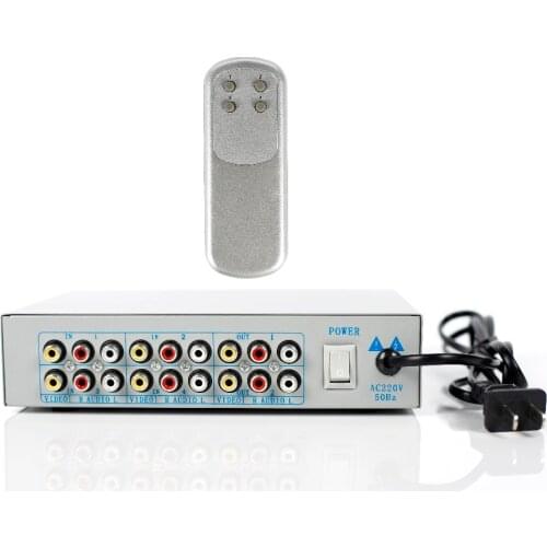 1pcs AV SWITCHER AV switch 4 way good quality Converter video audio selector for TV with remote control video switcher
