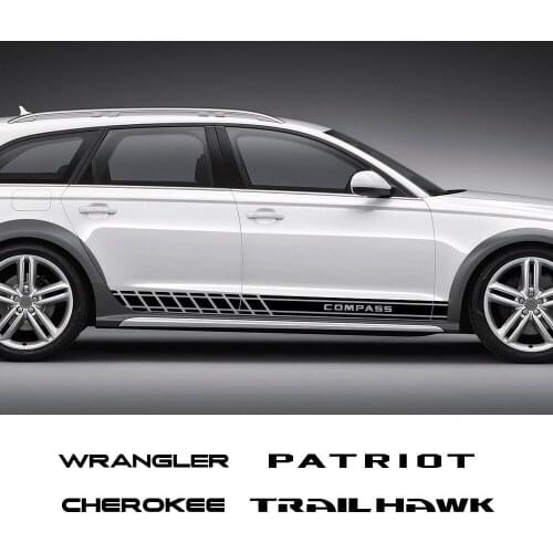 2PCS Car Stickers Auto Door Side Decals For Jeep Renegade Wrangler JK Rubicon Cherokee Patriot Trail Hawk Compass Accessories