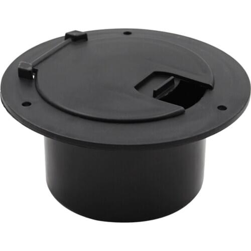 Black Electric Power Cable Cord Hatch Cover for RV Camper Trailer Flip Up