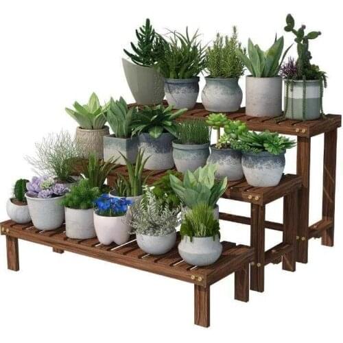 Repisa Para Plantas Wooden Shelves For Estanteria Escalera Dekoration Stojak Na Kwiaty Balcony Outdoor Flower Stand Plant Shelf