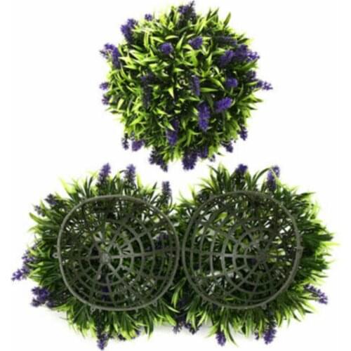 Homemade Purple Lavender Hanging Topiary Ball Flower Plant Decor Basket Pot Handmade HY99