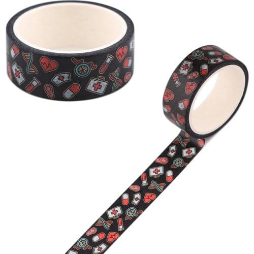 ER1104 15mmX5m Medical Supplies Theme Decorative Paper Washi Tape DIY Scrapbooking Tapes Office Hospital Supply For Doctor Nurse
