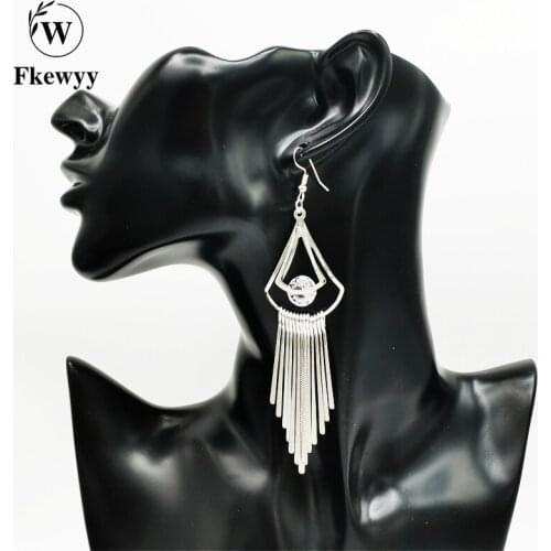 Fkewyy Fashion Earrings For Women Designer Jewelry Geometry Fashion Accessories Triangle Gold Plated Jewelry Tassel Earrings