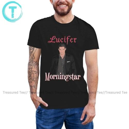 Lucifer Morningstar T Shirt Morningstar T-Shirt 100 Cotton Mens Tee Shirt Plus size Graphic Tshirt