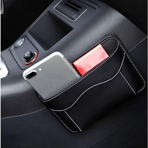 Faux Leather Car Seat Gap Slit Organizer Pouch Phone Sundries Holder Storage Bag Car Accessories Interior