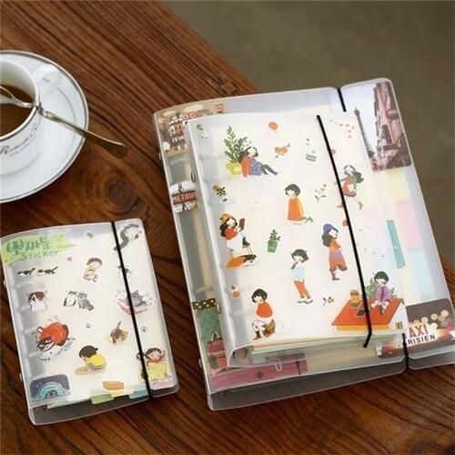 Classic Transparent Simple Notebook loose-leaf Ring Binder Cover Stationery Storage Organizer A4/A5/A7 Plastic Clip Folder