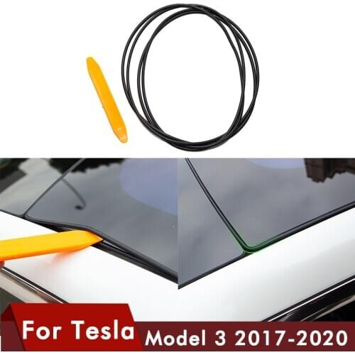 For Tesla Model 3 Car wind Noise Reduction Kit Quiet Seal Kit Model3 Car Accessories Skylight glass sealing strip three New 2020