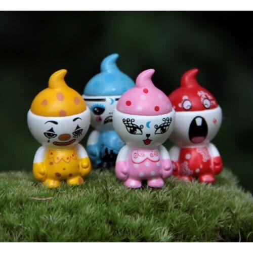 Colorful Funny 4pcs/set Cartoon Clown Baby bottle Micro Microscopic 3cm PVC Bonsai House Garden Decoration Model Action Figure