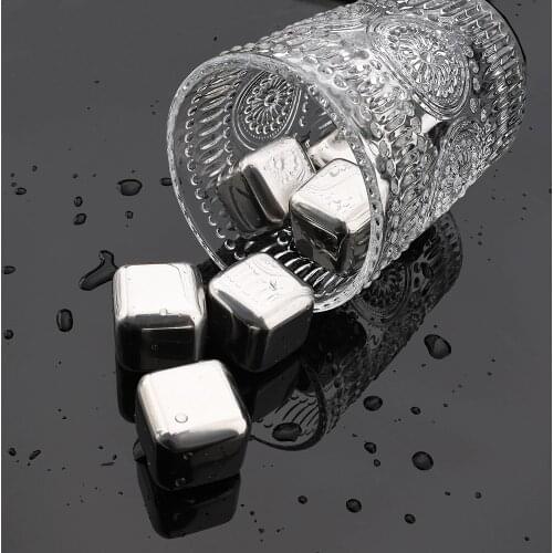 304 Stainless Steel Ice Cubes Reusable Chilling Stones for Whiskey Wine Keep Your Drink Cold Longer SGS Test Pass Christmas Bar