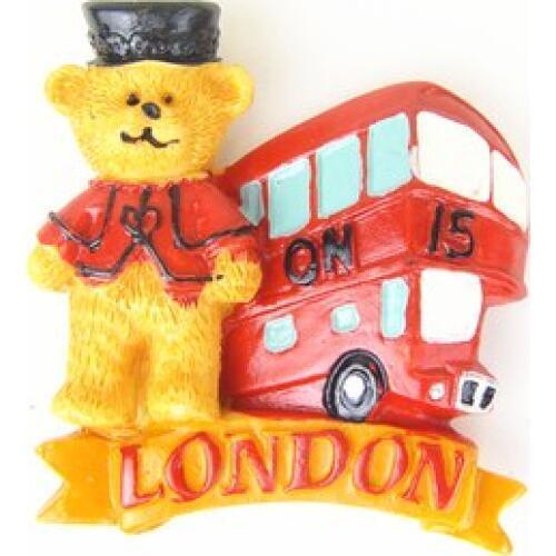 London Bear Bus Fridge Magnet
