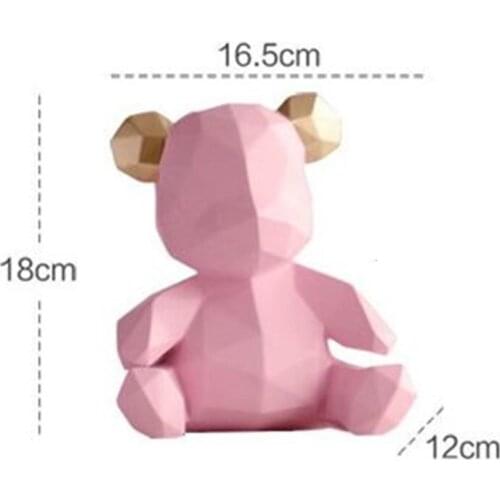 BEAR ORIGAMI STATUE GEOMETRY ANIMAL ART SCULPTURE RESIN CRAFTWORK LIVING ROOM DECOR HOME DECORATION ACCESSORIES MODERN