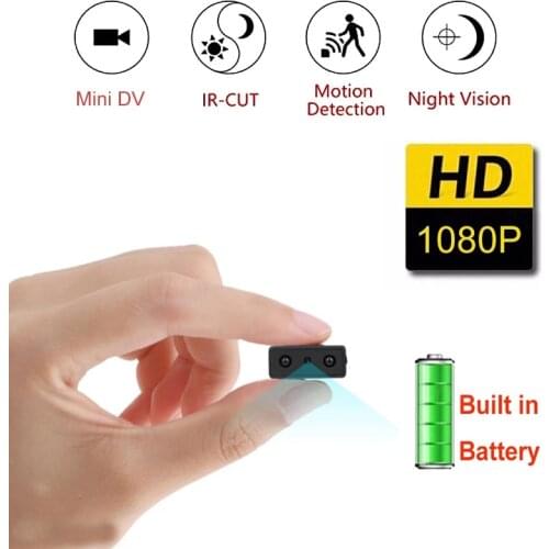 Mini Camera Smallest 1080P HD Camcorder Infrared Night Vision Micro Cam Motion Detection IR-CUT Video Recorder Built In Battery