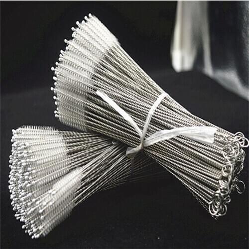 Reusable Stainless Steel Drinking Straws Cleaning Brush Cleans Sippy Cup Straws