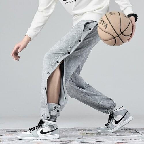 Men Casual Pants 2021 New Fitness Full Buckle Sweatpants Basketball Training Pants Loose Large Size Korean Men Hip-hop Trousers