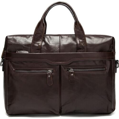 Top Quality Men Briefcases Mens Bags Genuine Leather Office Bags For Men Laptop Bag Briefcases Messenger Bag Men Leather Totes