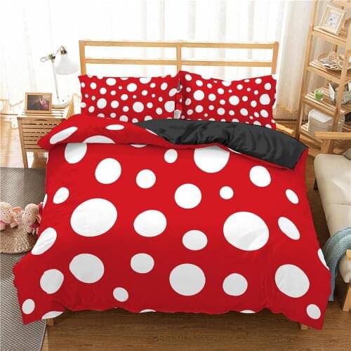 Geometric Spots 3D Round Shape Bedroom Soft Duvet Cover Pillowcase Bedding Set Single Queen King Size 2/3 Pcs