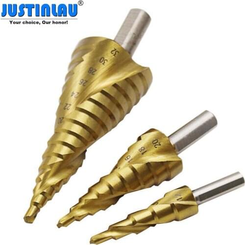Triangle handle Step drill set 3pcs 4-32mm HSS Spiral Grooved Center Drill Bit Solid Carbide Mini Drill Titanium Step Cone Drill