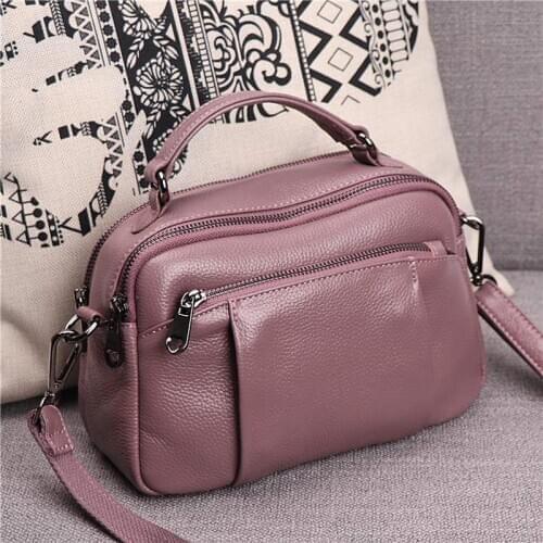 Genuine Leather Small Ladies Crossbody Bags Female Casual Shoulder Bags For Women Luxury Top-Handbag Fashion Purse Sac a Main