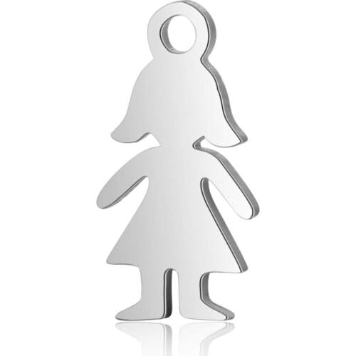 20pcs/lot Stainless Steel Little Girl Charms for Jewelry Making DIY Jewelry Findings Necklace Bracelet Accessories